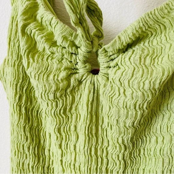 Free People MEDIUM Eleni Bodycon Maxi Dress in Celery Juice - Picture 4 of 6